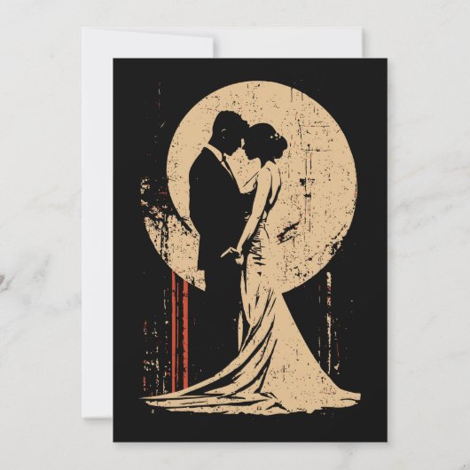 Donkere Botanische Huwelijksuitnodiging - Wabi Sab Kaart (Achterkant)