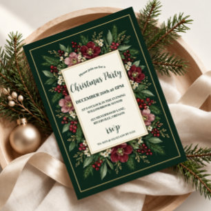 Donkere botanische kerstfeest kaart