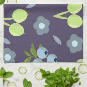 Donkere Botanische Keukenhanddoek (Gevouwen)