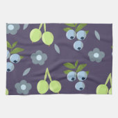 Donkere Botanische Keukenhanddoek (Horizontaal)