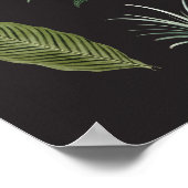 Donkere botanische planten bladeren op zwart poster (Hoek)