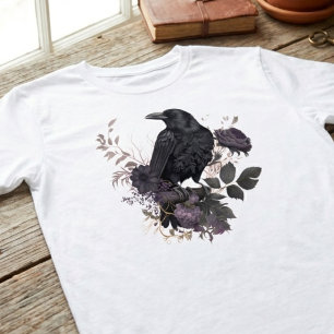 Donkere Botanische Raaf Melancholische Academische T-shirt