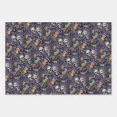 Donkere Botanische Schedel Halloween Inpakpapier Vel (Voorkant 2)