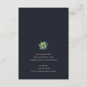Donkere botanische succulente hotelinformatie brui informatiekaartje (Achterkant)
