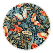 Donkere Botanische Vlinderknop Keramische Knop (Voorkant)