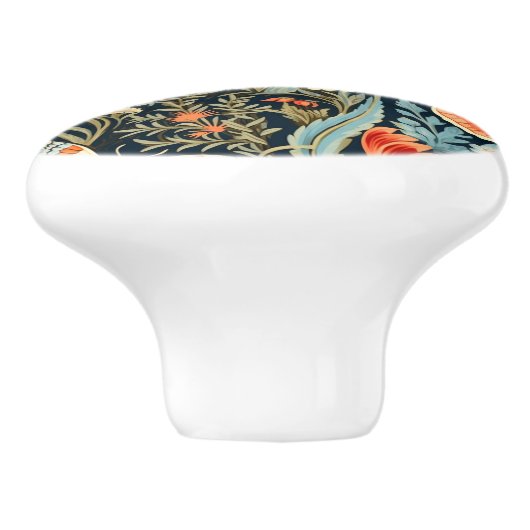 Donkere Botanische Vlinderknop Keramische Knop (Zijkant)