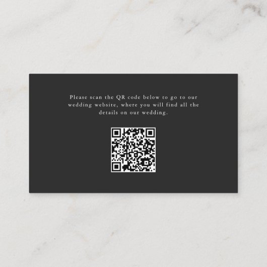 Donkere Botanische Wildbloemen Bruiloft Website QR Informatiekaartje (Achterkant)