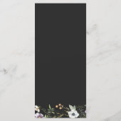 Donkere Botanische Wildbloemen Eenvoudige Elegante Menu (Achterkant)