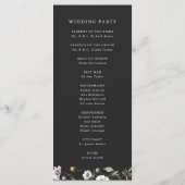 Donkere Botanische Wildbloemen | Elegante bruiloft Programmakaart (Achterkant)