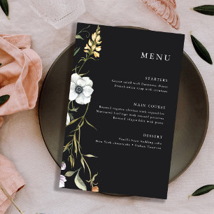Donkere Botanische Wilde Bloemen Elegante Trouwm