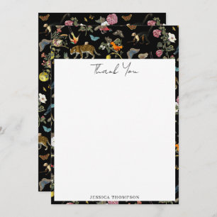  Donkere Botanische Wilde Dieren in Bos Bedankkaart