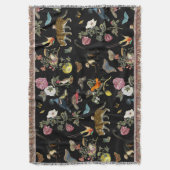  Donkere Botanische Wilde Dieren in Bos Deken (Voorkant Verticaal)