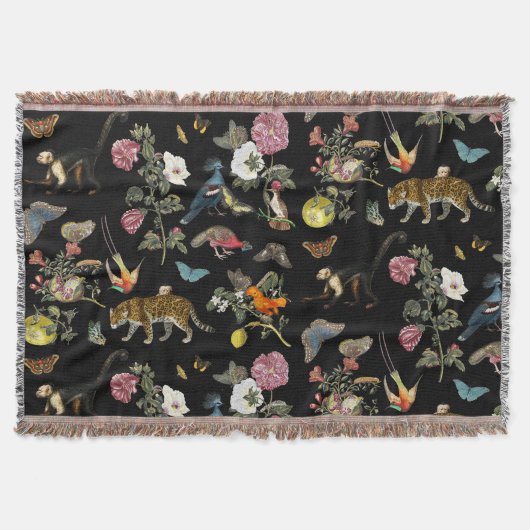  Donkere Botanische Wilde Dieren in Bos Deken (Voorkant)