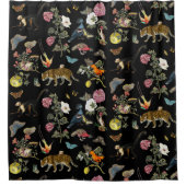  Donkere Botanische Wilde Dieren in Bos Douchegordijn (Voorkant)