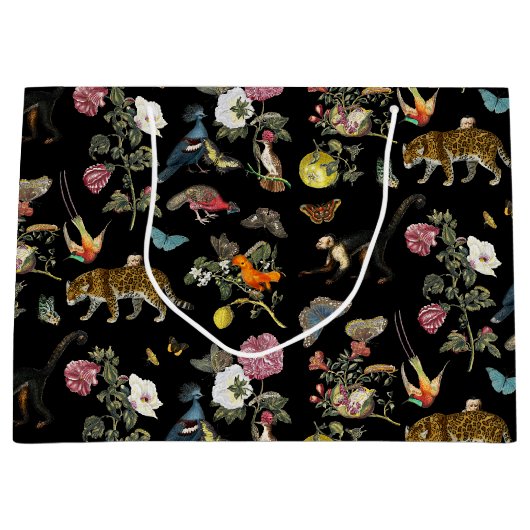 Donkere Botanische Wilde Dieren in Bos Groot Cadeauzakje (Voorkant)