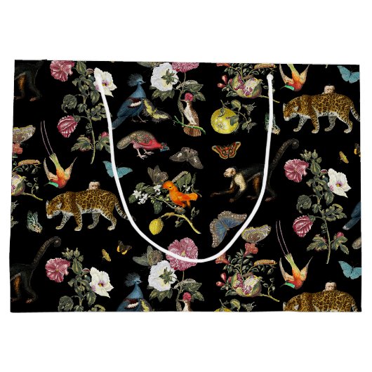 Donkere Botanische Wilde Dieren in Bos Groot Cadeauzakje (Achterkant)