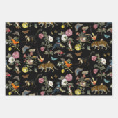  Donkere Botanische Wilde Dieren in Bos Inpakpapier Vel (Voorkant 2)