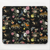 Donkere Botanische Wilde Dieren in Bos Muismat (Voorkant)