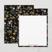  Donkere Botanische Wilde Dieren in Bos Notitiekaartje (Voorkant / Achterkant)