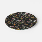 Donkere Botanische Wilde Dieren in Bos Papieren Bordje (Gekanteld)