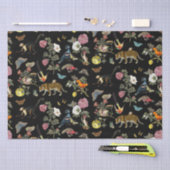  Donkere Botanische Wilde Dieren in Bos Tissuepapier (Craft)