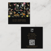  Donkere Botanische Wilde Dieren in Bos Vierkante Visitekaartje (Voorkant / Achterkant)