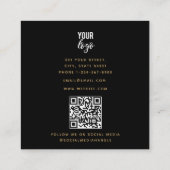 Donkere Botanische Wilde Dieren in Bos Vierkante Visitekaartje (Achterkant)