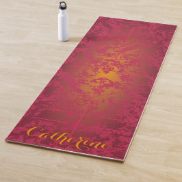 Donkere Bourgogne en goudgelige Yoga Mat