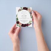 Donkere Bourgogne en roze Vrijgezellenfeest Flyer (Hand)