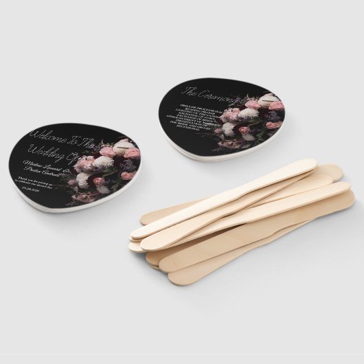 Donkere  Bourgogne Floral Wedding Hand Fan Handwaaier (Niet-gemonteerd)