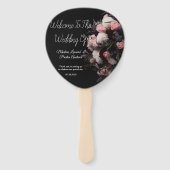 Donkere  Bourgogne Floral Wedding Hand Fan Handwaaier (Voorkant)