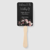 Donkere  Bourgogne Floral Wedding Handwaaier (Voorkant)