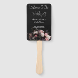 Donkere Bourgogne Floral Wedding Handwaaier