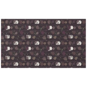Donkere Bourgogne Gotische Schedel & Roze Strepen Tafelkleed (Voorkant (Horizontaal))