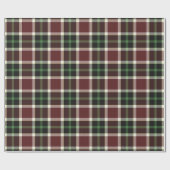 Donkere Bourgogne Green White Tartan Patroon Cadeaupapier (Vlak)