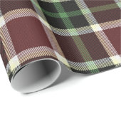 Donkere Bourgogne Green White Tartan Patroon Cadeaupapier (Rol Hoek)