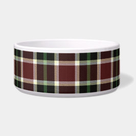 Donkere Bourgogne Green White Tartan Patroon Voerbakje
