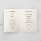 Donkere Bourgogne Klassieke Script Streep Huwelijk Programma (Binnen)