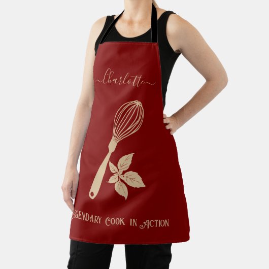 Donkere Bourgogne met Cream Whisk en Herb Design Schort (Insitu)