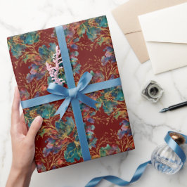 Donkere Bourgogne Moderne Multicolor met Nep Glitt Cadeaupapier