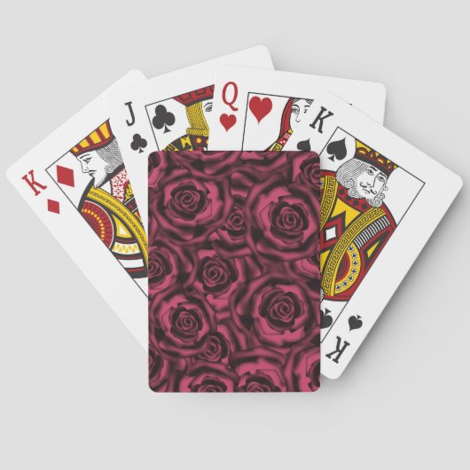 Donkere Bourgogne rozen. Pokerkaarten (Achterkant)