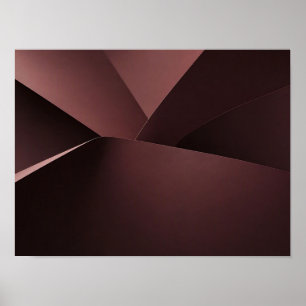 Donkere Bourgogne Stromende Krommen Minimalistisch Poster