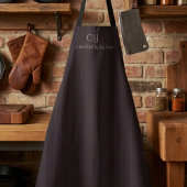 Donkere Bourgondië Strepen Monogram Trouw- Schort