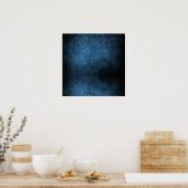 Donkere bovengrondse achtergrond - blauw poster (Keuken)