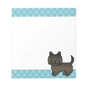 Donkere Brindle Cairn Terrier Cartoon Hond Notitieblok