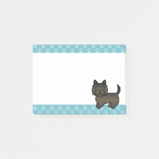 Donkere Brindle Cairn Terrier Cartoon Hond Tekenin Post-it® Notes (Voorkant)