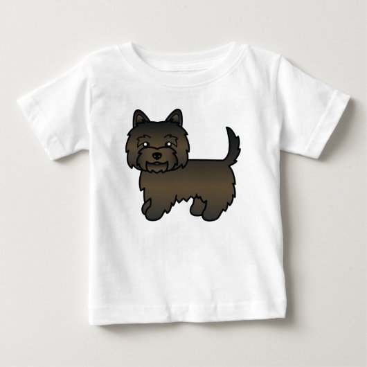 Donkere Brindle Cairn Terrier Hond Karikatuur Kuns (Voorkant)