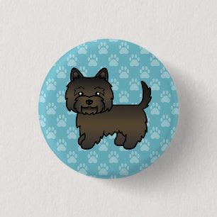 Donkere Brindle Cairn Terrier Honden Illustratie B Ronde Button 3,2 Cm