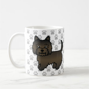 Donkere Brindle Cairn Terrier Honden Illustratie & Koffiemok