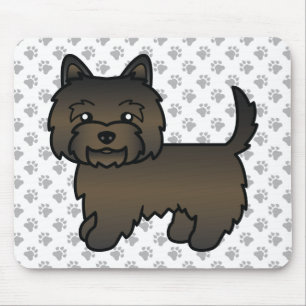 Donkere Brindle Cairn Terrier Honden Illustratie & Muismat